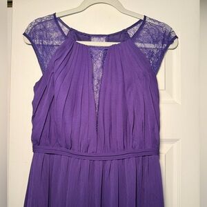 Purple Lace Maxi Formal Dress